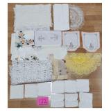Vintage Table Linens:  Crocheted Tablecloth (34"