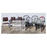 3 Antique Farmhouse Spindle Back Windsor Chairs,