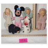 Vintage Rubber Face Plush: 3 Baby Dolls, Walt