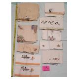 Vintage Handmade Linen Asian Themed Table L