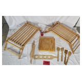 Wood Folding TV/Bed Trays, Cutting Board,