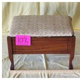 Vintage Upholstered Sewing Storage Footstool. 2