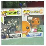 2 Funko Pops Charmander and Super Shredder