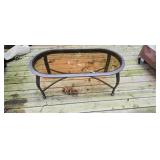 Outdoor Metal and Glass Table