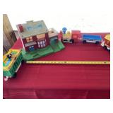 Fischer Price Train and Neighborhood House.