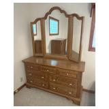 58x 32x 19 Wooden Dresser With Mirror 52x47x2