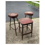 3 Metal Barstool Chairs