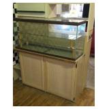 4 ft Glass Showcase on Top of a 4-ft Oak Two-Door