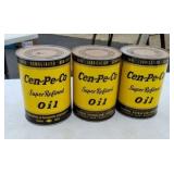 3 Cans of Cen-Pe-Co Oil All Three are Full