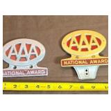 AAA National Award Metal Grill License Plate