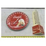 Coca Cola Clock and Thermometer