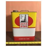 Vintage Two-Gallon Penn Drake Motor Oil Tin Can