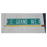 E. GRAND. AVE. Road Sign