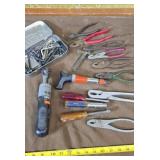 Assortment of Allen Wrenches, Pliers, Nut