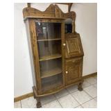 37x12x66 Victorian-Style Oak Secretary Desk