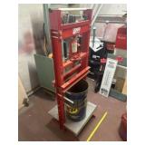 Red 6-ton H-frame Hydraulic Shop Press With an