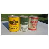 3 Oil Cans Two or Full Pennzoil United Delco