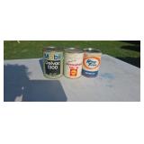 Three Old Oil Cans Mobile Delvac 1300 Arrow
