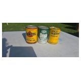 Three Old Oil Cans Pennzoil First Texaco Versa