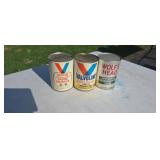 Three Old Motor Oil Cans Valvoline Racing Motor