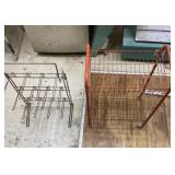 Wire Cart on Wheels with Metal Hanging Display