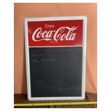 Coca Cola Metal Sign with Chalk Board