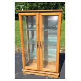 Lighted Wood and Glass Display Case 24x12x38.5