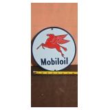 Mobiloil Porcelain Enamel Sign Featuring the