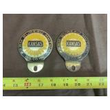 Vintage Brass License Plate Toppers for the Farm