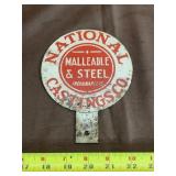 1950s National Castings Steel License Plate