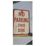 1960s Heavy Steel No Parking This Side Sign