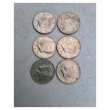 6 Kennedy Half Dollars