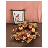 Cardinal Picture with Fall Wreath