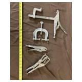 Vise Grip Clamps with Pliers and C Clamp