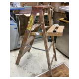 Three Foot Wood Folding Step Ladder.