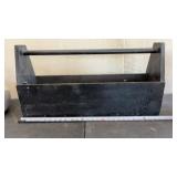 Vtg Black Wooden Tool Tote