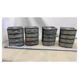 4-Mini 4 Drawer storage units with hardware