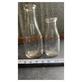 Vtg Clear Glass Milk Bottles