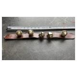 Vtg style sleigh bells on a leather strap