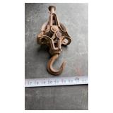 Antique cast iron barn pulley