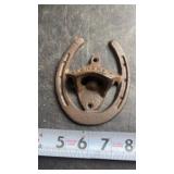 Cast Iron Lucky Horseshoe Bottle Opener Open Here