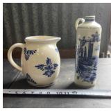 Delft Blue pottery set from Holland features a