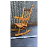 Vtg Wooden Doll Rocking Chair
