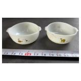 Vintage Fire King Johnny Hart BC Milk Glass Bowls