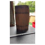 Antique staved wood barrel or nail keg