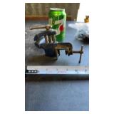 Mini blue metal clamp-on bench vise
