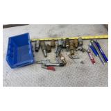 Blue Organizer with air compressor accessories,