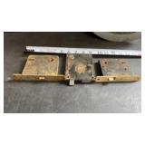 Antique mortise door locks, likely made of cast