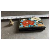 Japanese-style black compact or trinket box
