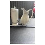 Vintage Porcelain Mouthwash Dispenser, 1960s